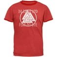 thumbnail image 1 of Do Right Fear No One Valknut Viking Odin Mens Ringer T Shirt Heather Red-Red LG, 1 of 1