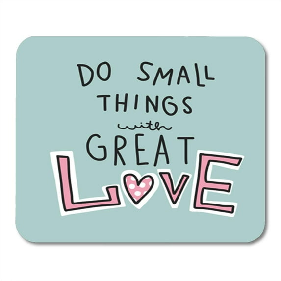 Do Small Things Great Love Word Pink and Blue Mousepad Mouse Pad Mouse Mat 9x10 inch