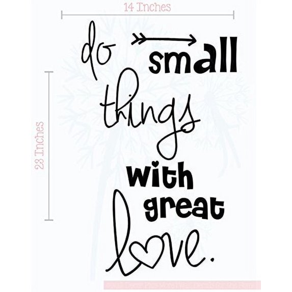 Do Small Things Vinyl Decals Wall Sticker Decor Love Quote Art, 14x23-Inch Black