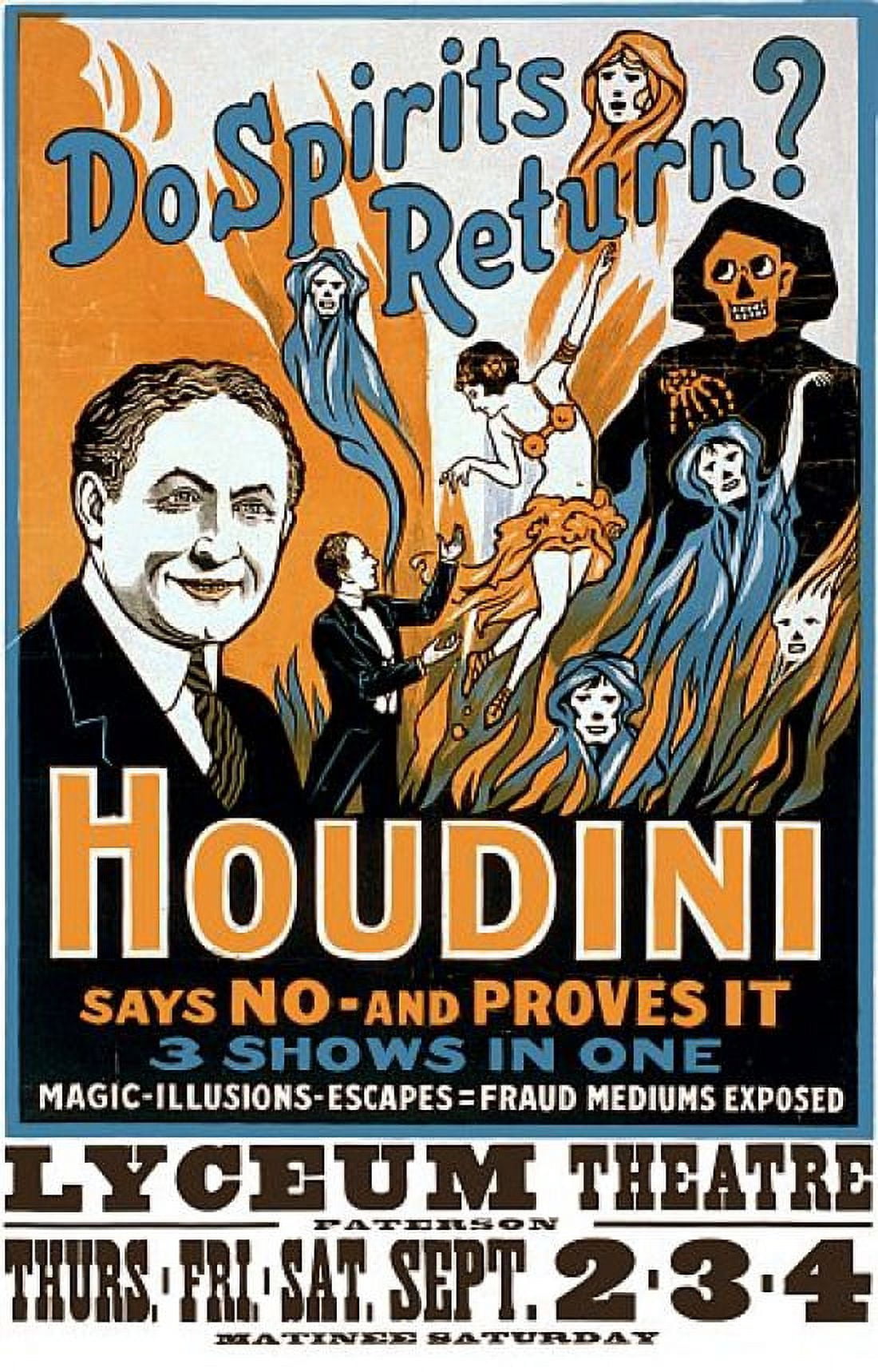 Do Spirits Return Houdini Magic Canvas Art - (24 x 36)