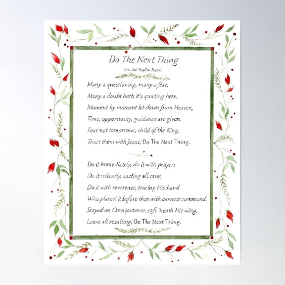 Do The Next Thing Illustrated Poem Poster Wall Art, Modern Wall Decor For Living Room Bedroom, 12x18 UNFRAMED