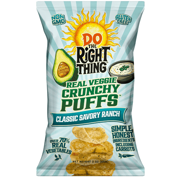 Do The Right Thing Real Veggie Crunchy Puffs, Classic Savory Ranch, 85g