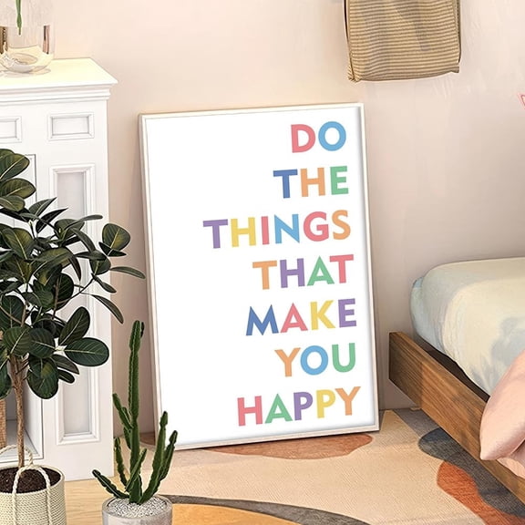 Do The Things That Make You Happy Affirmations for Kids Quote Art Poster Classroom Quotes Children's Room Decor Printed Gift
