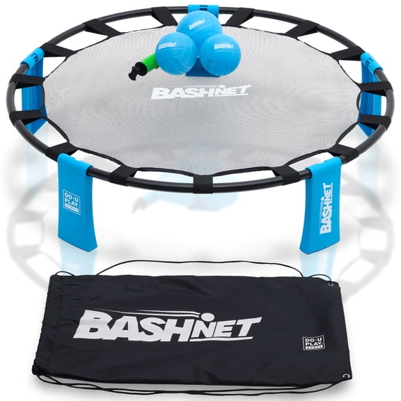 Do-U-Play: Bash-Net Game Set - Volleyball Meets Bouncing Trampoline, 360 Degree Play, Outdoor Activity, Competing Teams, Family-Kid-Adult, 2-4 Players