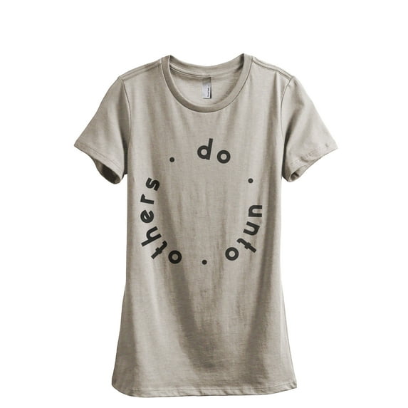 Do Unto Others Women's Fashion Relaxed T-Shirt Tee Heather Tan Medium