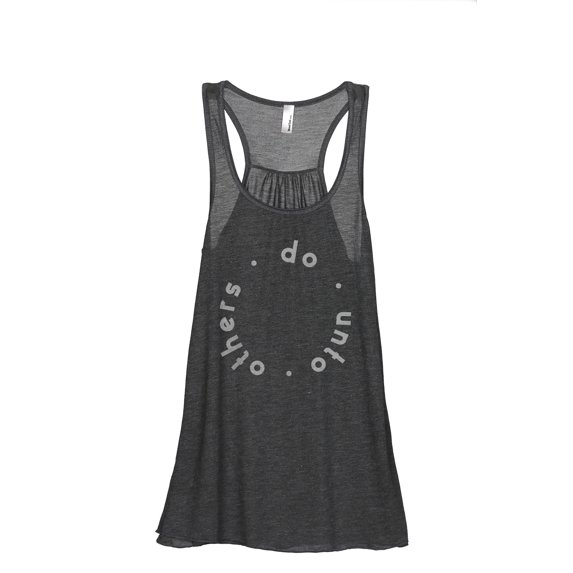 Do Unto Others Women's Fashion Sleeveless Flowy Racerback Workout Yoga Tank Top Charcoal Grey Medium