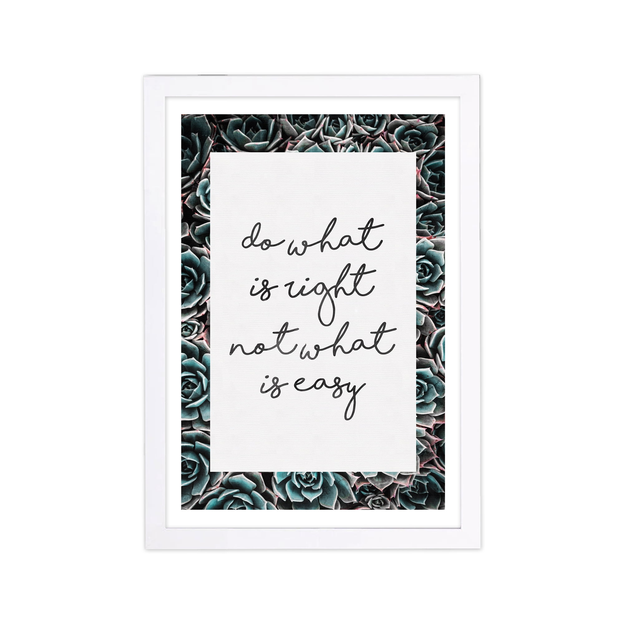 'Do What Is Right' Inspirational Quotes and Sayings 13" x 1.00" Framed Painting Canvas Art Print, by Wynwood Studio