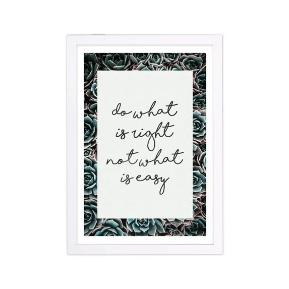 'Do What Is Right' Inspirational Quotes and Sayings 13" x 1.00" Framed Painting Canvas Art Print, by Wynwood Studio