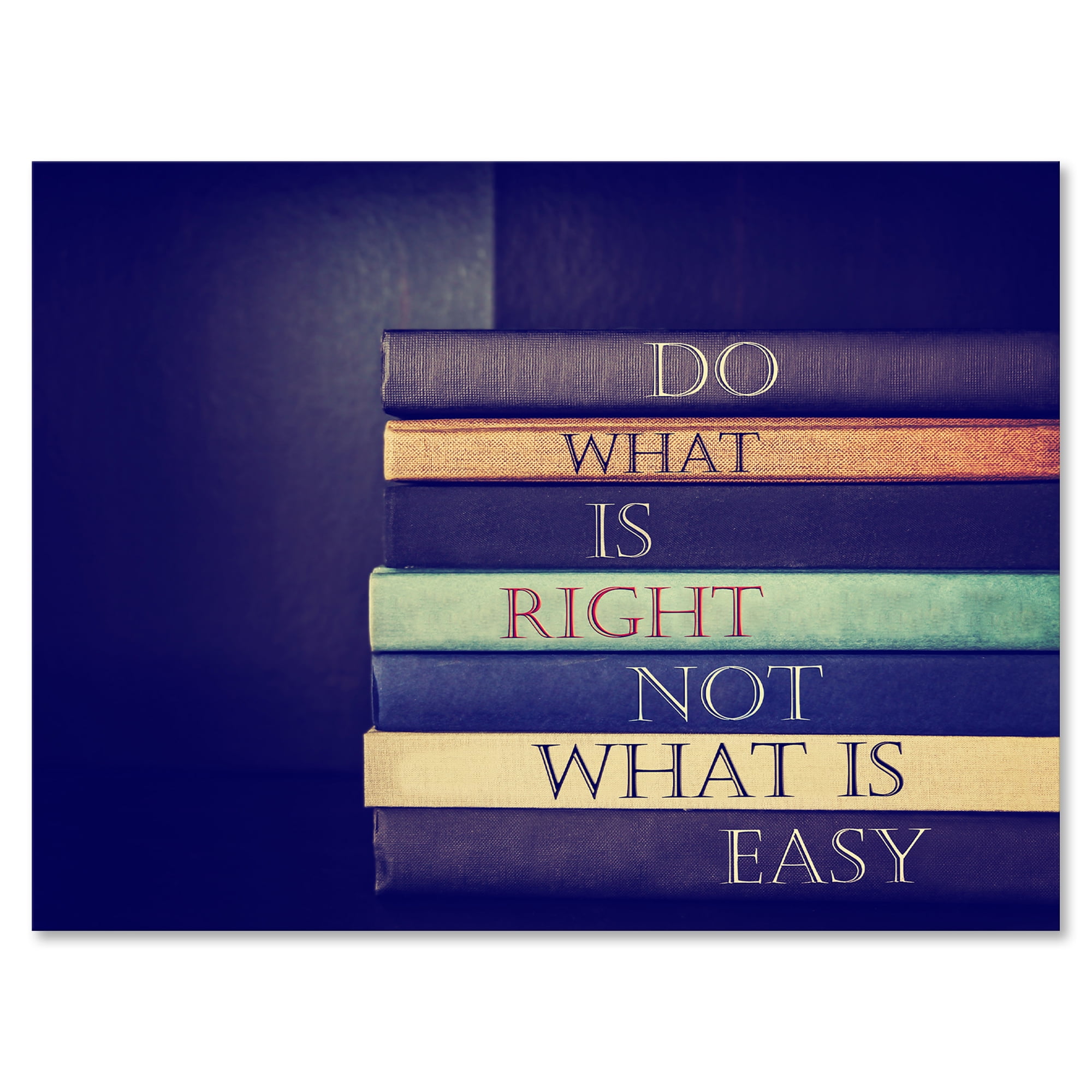 Do What Is Right Not What Is Easy On Books 12 in x 8 in Photography Canvas Art Print, by Designart