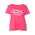 thumbnail image 1 of Do What Makes You Happy Womens Plus Size Scoopneck Tee, 1 of 1