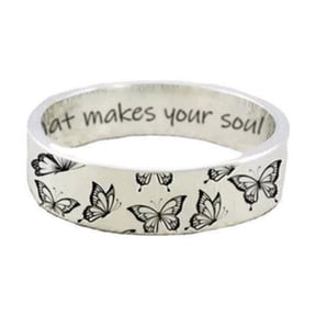 Do What Makes Your Soul Shine Vintage Engraving Butterfly Ring