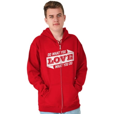 Do What You Love Quote Cute Inspiring Zip Up Hoodie Men's Women's Brisco Brands S
