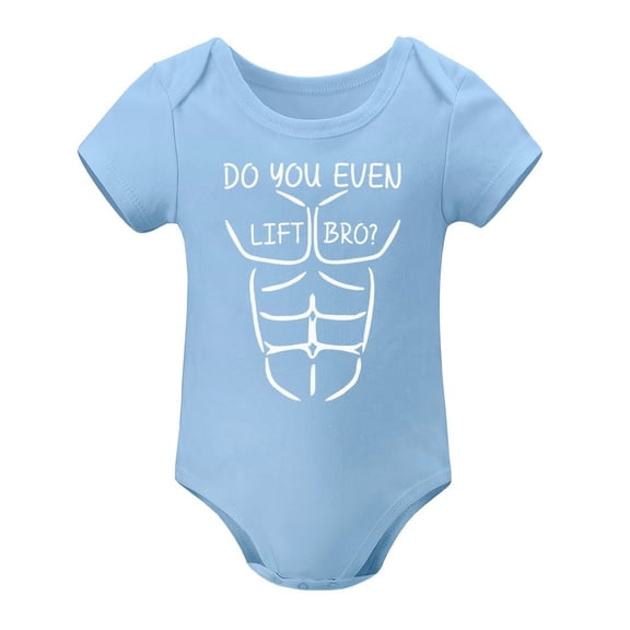 Do You Even Lift Bro Baby Bodysuit - Cute Newborn Clothes Boy Girl Outfit Infant Unisex Humor Sky Blue-style 3months