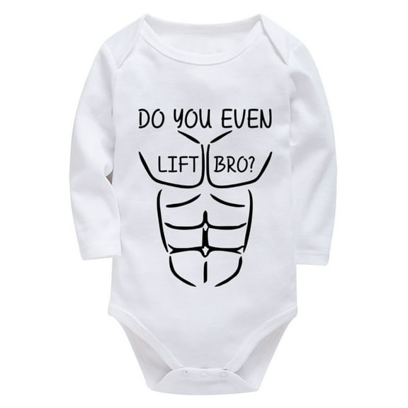 Do You Even Lift Bro Gender Neutral Baby Clothes Winter Long Sleeve Baby Girl Hospital Outfit White Boy Rompers 3-6 Months