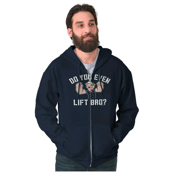 Do You Even Lift Bro Popeye Sailor Men Big & Tall Zip Hoodie Brisco Brands 2X