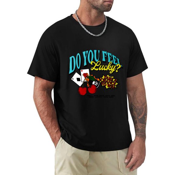 Do You Feel Lucky Roll The Dice Funny Gambling Quote Retro Unisex T-Shirt, for men & women, up to size 5XL.