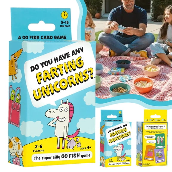 Do You Have Any Farting Unicorns? Go Fish Card Game for Teenager, Family Silly Card Game, 2-6 Players, 5-15 Min Playtime