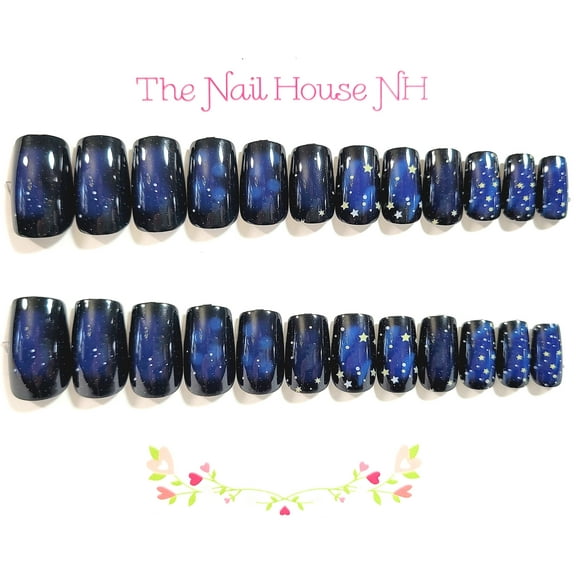 Do You Know The Constellations Glossy Medium Square Press On Nails - 24 Pieces - Artificial Nail Kit