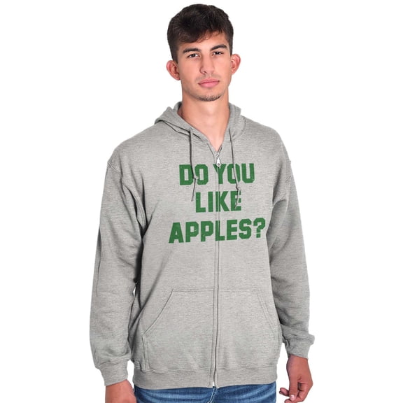 Do You Like Apples Famous Quote Unisex Fleece Graphic Zip Up Hoodie Brisco Brands 4X