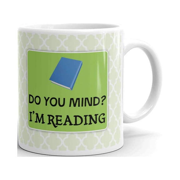 Do You Mind I'm Reading Librarian Introvert Coffee Tea Ceramic Mug Office Work Cup Gift 11 oz