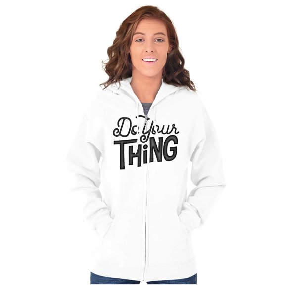 Do Your Thing Cute Sarcastic Workout Zip Hoodie Sweatshirt Women Brisco Brands L