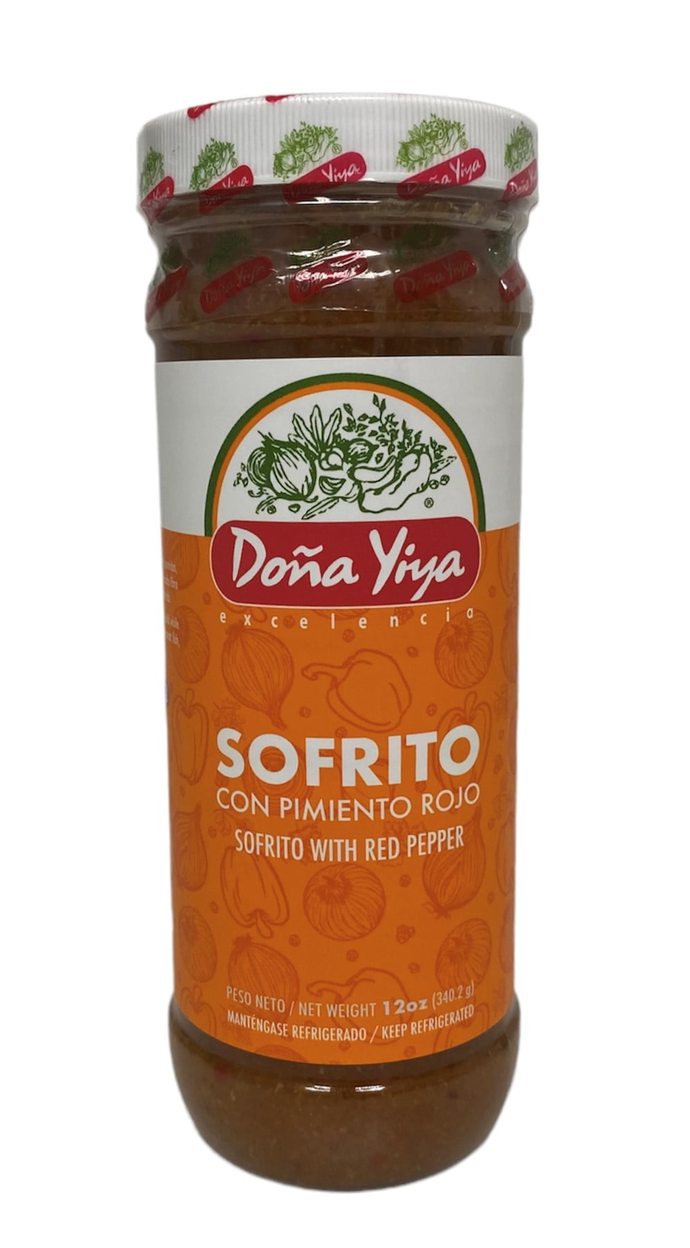 Doña Yiya Sofrito Criollo Rojo, 12 oz, Envase Plastico