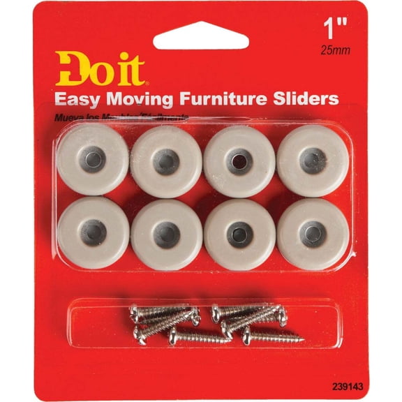 Do it 1 In. Round Adhesive and Screw on Furniture Glide (8-Pack) 239143