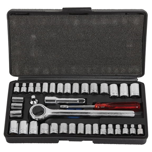 Do it 40-Piece 1/4 In. & 3/8 In. Drive SAE/Metric Socket Set - Pack of 4 Residential Use, Standard Application
