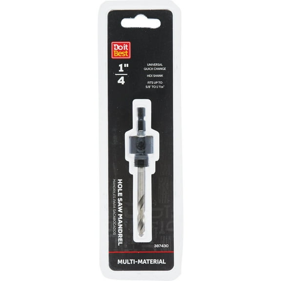 SIM Supply Hole Saw Mandrel Hex Shank Quick Release - 1/4 In.
