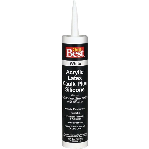 Do it Best 10.1 Oz. White Siliconized Acrylic Latex Caulk 7079878055 Pack of 12