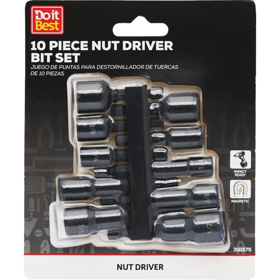 Do it Best 10-Piece Impact-Ready Nutdriver Bit Set - Single Pack