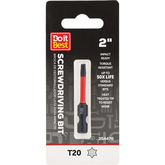 Do it Best 2 In. T20 Torx Impact Ready Screwdriver Bit QJDIB-SC-028