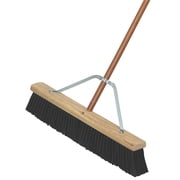 DQB Industries Push Broom Garage - Stiff Polypropylene Bristles, Wood Handle - 24 In. x 60 In.   Residential Use, Standard Application