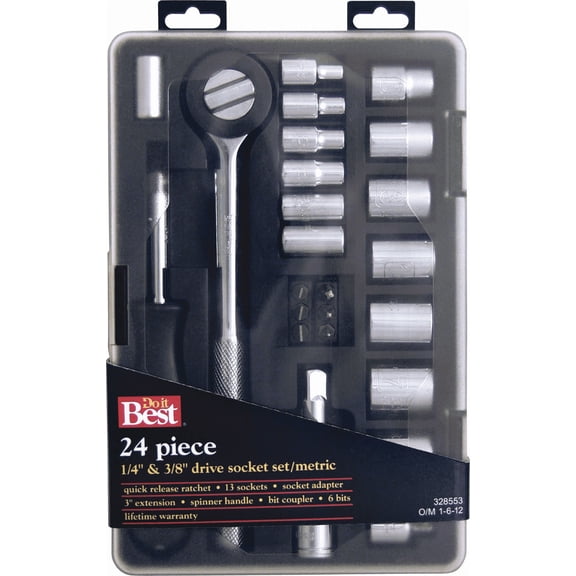 Do Product - Do it Best 24-Piece 1/4 In. & 3/8 In. Drive Metric Socket Set - Pack of 12