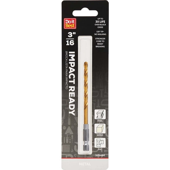 Do it Best 3/16 In. Impact Ready Titanium Hex Shank Drill Bit QJDIB-DB-052