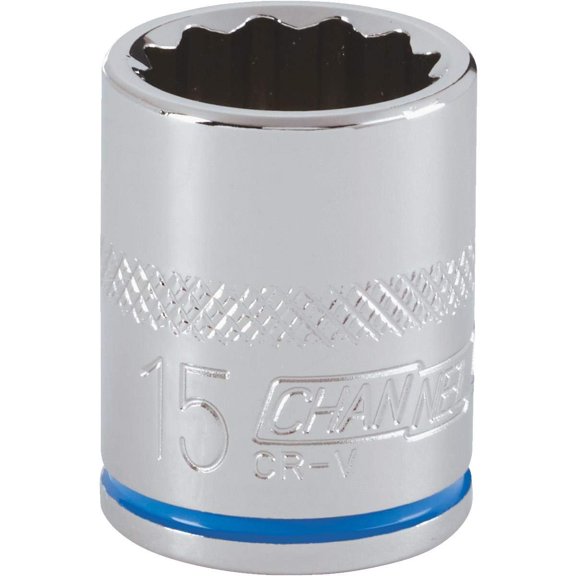 Channellock Drive Socket - Chrome Vanadium Steel, 15mm Socket - One Size