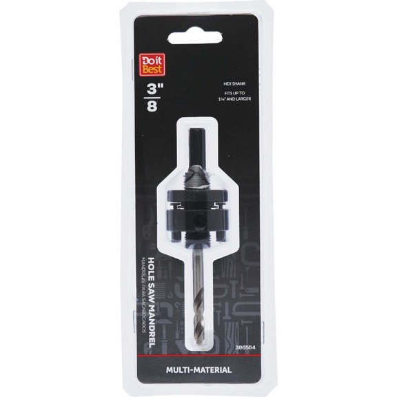 SIM Supply Hole Saw Mandrel QJDIB-M-001 - 3/8 In., Hex Shank Mandrel