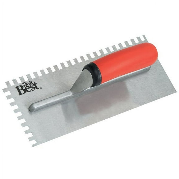 Do it Best Tools Square Notched Trowel - Ergonomic Handle - 3/8 In.