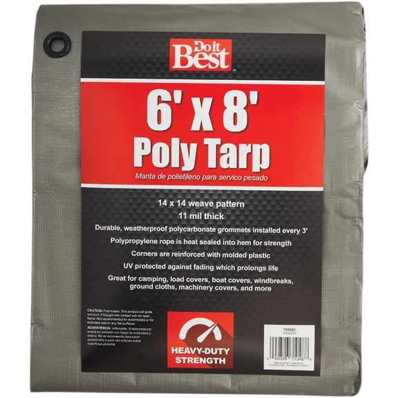 Do it Best Tools Poly Tarp - Heavy-Duty Silver - 6 x 8