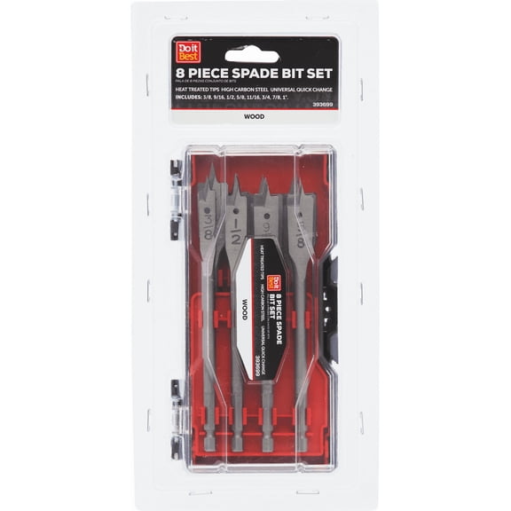 Do it Best 8 Spade Bit Set - Pack of 12 Residential Use, Standard Application