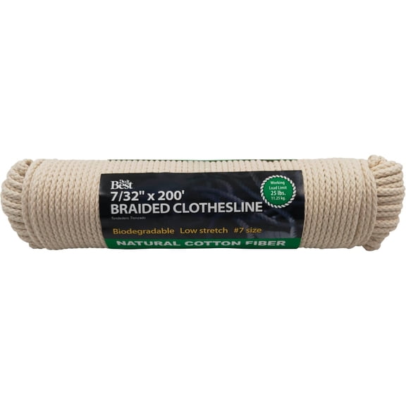 Do it Best 646547 - Braid Clothesline - Durable Cotton 7x200', Heavy Duty Clothesline