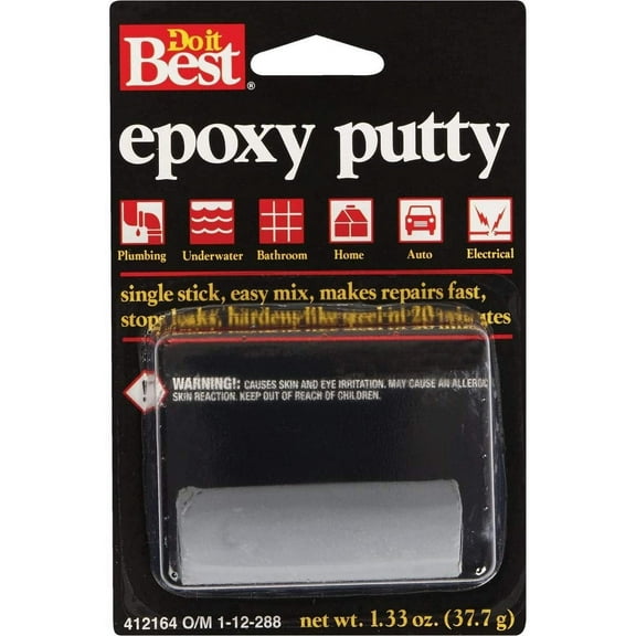 William H Harvey Epoxy Putty - Waterproof Pure Epoxy Adhesive, Steel Putty - 1.3 oz Gray