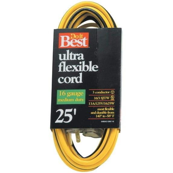 Woods Extension Cord Landscape Water-Resistant SJTW - 80' Black 13A 120V Outdoor
