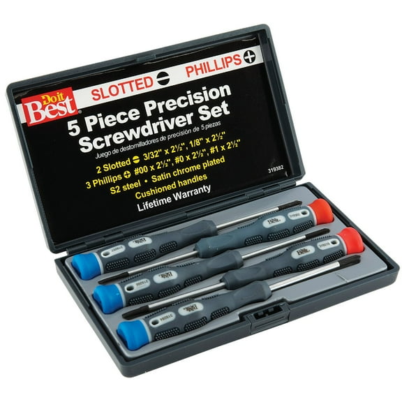 Do it Best Precision Screwdriver Set - Phillips, Steel Alloy - 5 Piece, Multicolor