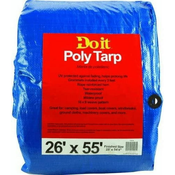 Do it Best GS Tarps 736236 Medium Duty Tarpaulin, 26X55, Blue