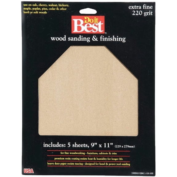 Ali Industries Garnet Sandpaper - 220 Grit - 9" x 11"