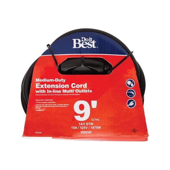 Do it Best Global Sourcing Do it Best 14/3 In-Line Multi Outlet Extension Cord - Pack of 6