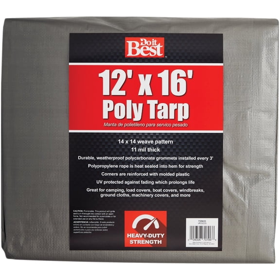 Do it Best Global Sourcing Do it Best Heavy-Duty Silver Poly Tarp - Pack of 4