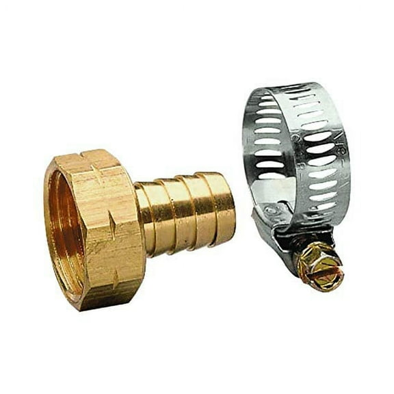 Best Garden Hose Mender Brass 5/8 In. GB9412-5/8+GB9411-5/8 - Heavy-Duty - Gold