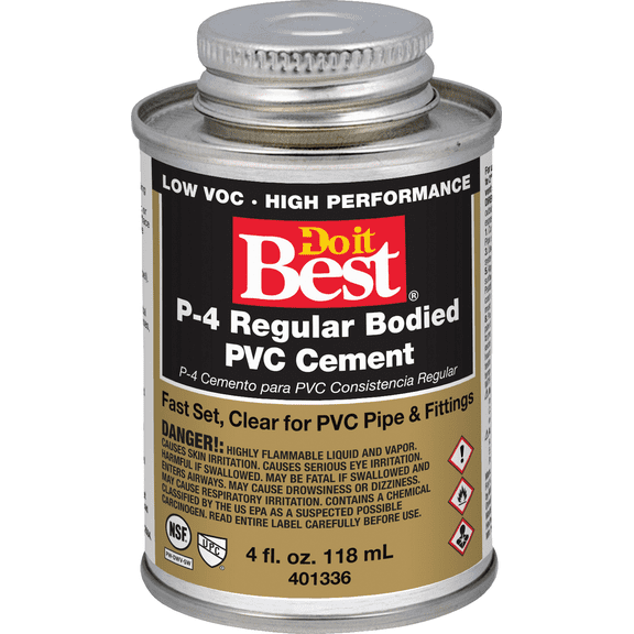 Do it Best PVC Solvent Cement - Pack of 4  Residential Use, Standard Application